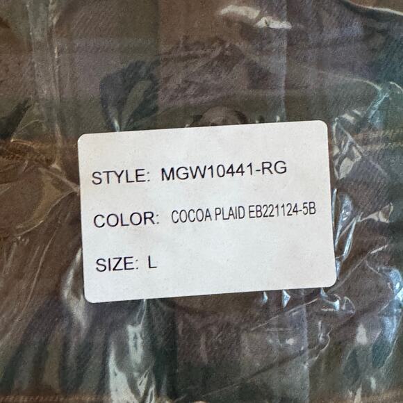 Hawker Rye Long Sleeve Flannel Button-Up Shirt Brown Green Plaid NWT Size L - Picture 10 of 10